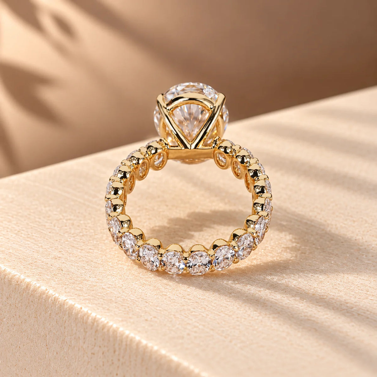 Common :: 5CT Oval center and 3CT Oval side diamond engagement ring