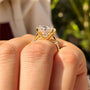 Common :: 5.10TCW Oval Hidden Halo diamond ring with nature inspired shoulders