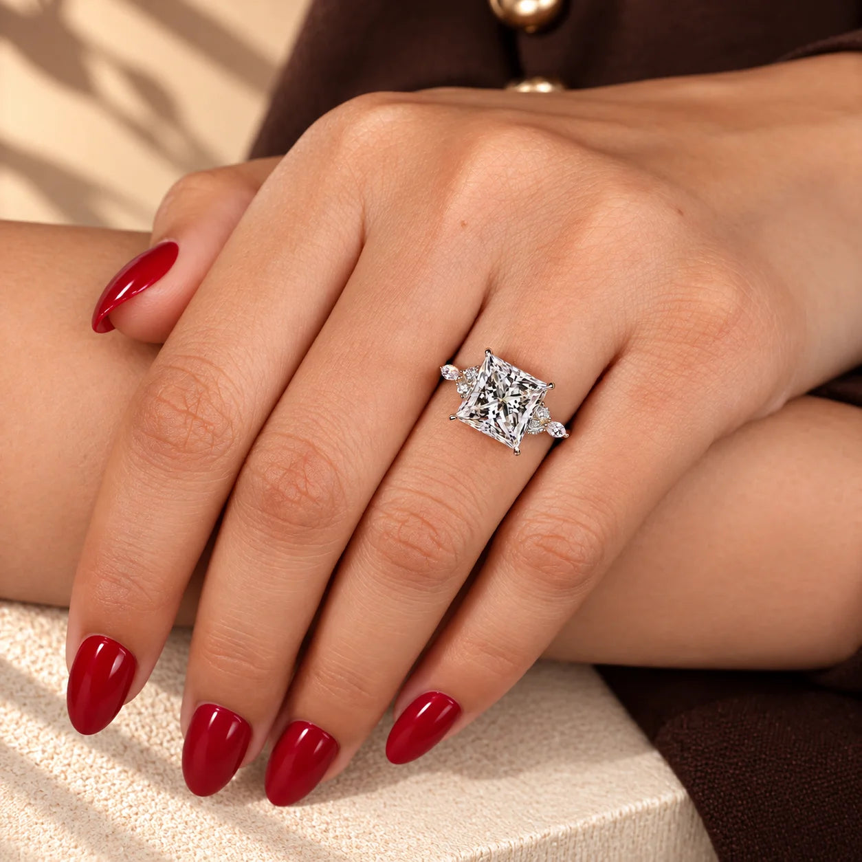 Common :: 5CT Princess lab grown diamond luxury engagement ring
