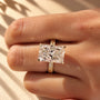 Common :: Geometric Radiant Cut lab diamond Hidden Halo engagement ring