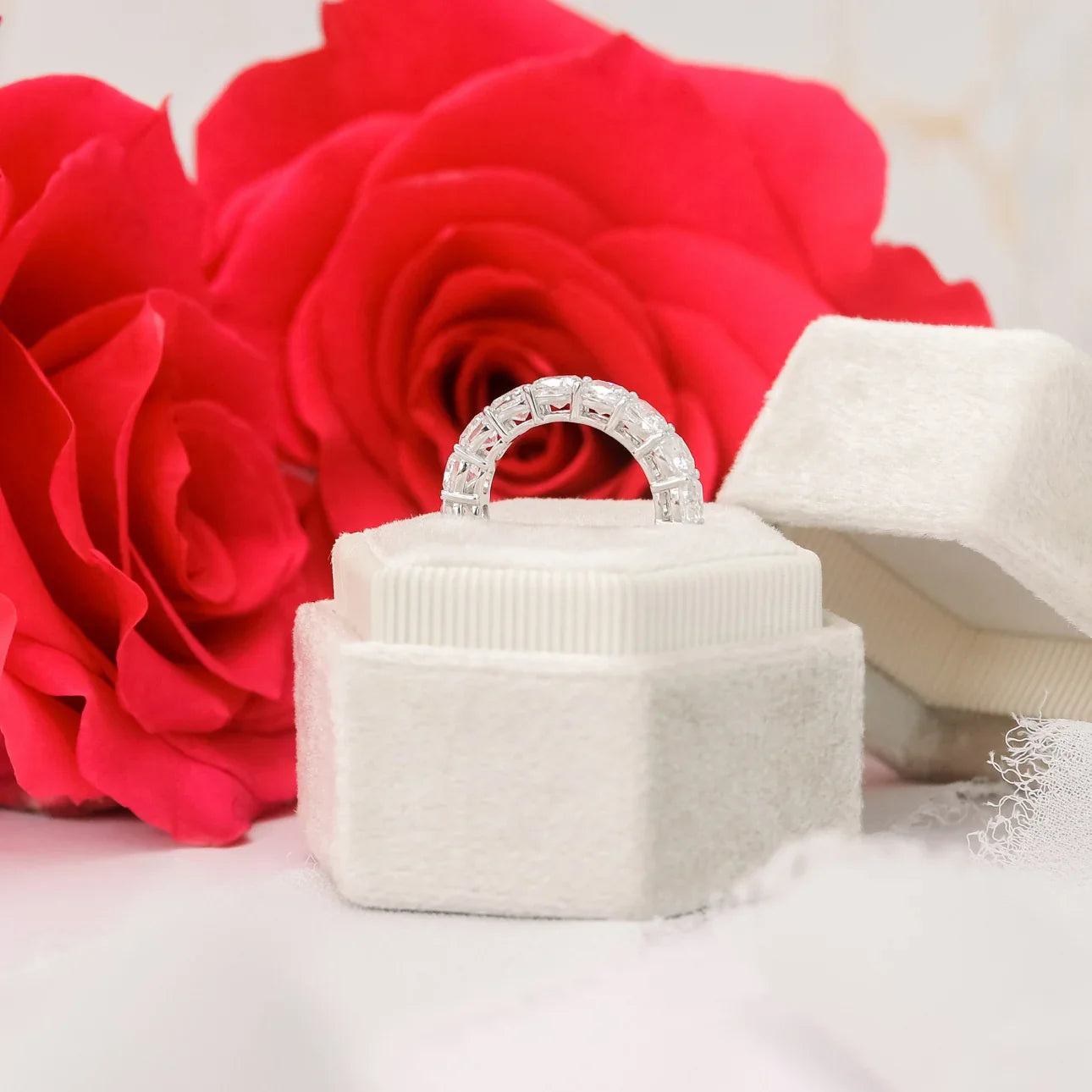 Cushion Lab Grown Diamond Eternity  Band, EF Color, VS Clarity, IGI Certified