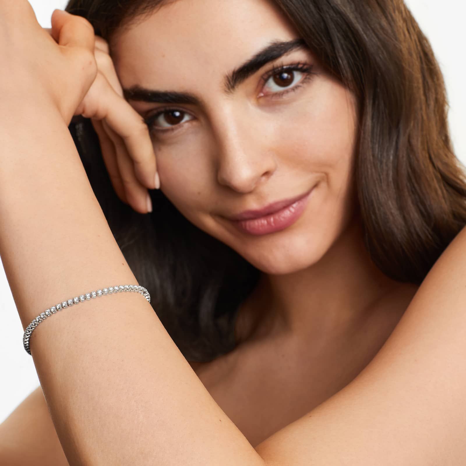 Round Lab grown Diamond Four Prong Tennis Bracelet, EF Color, VS Clarity, IGI Certified