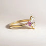 Common :: close up marquise cluster lab diamond ring floral engagement design