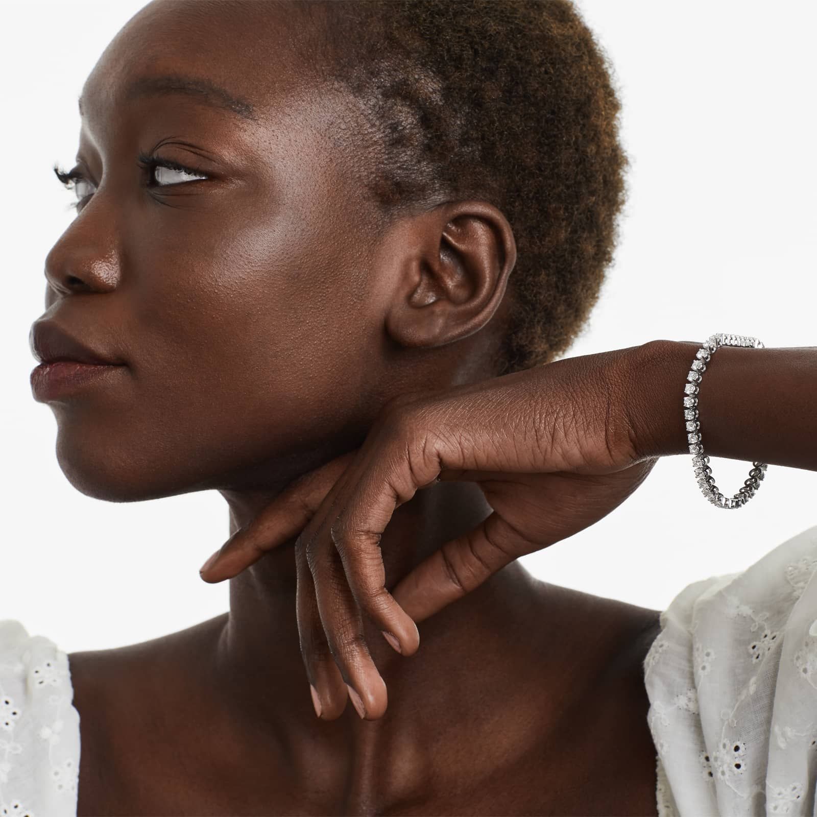 Round Lab grown Diamond Four Prong Tennis Bracelet, EF Color, VS Clarity, IGI Certified