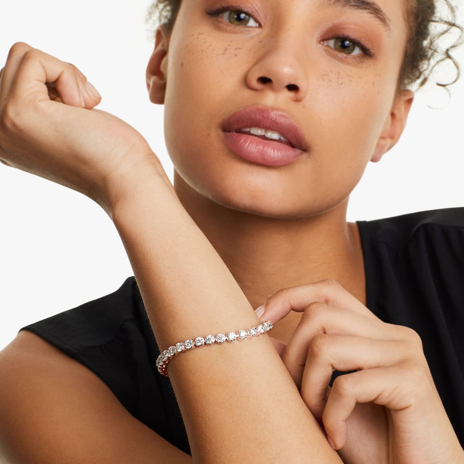 Round Lab grown Diamond Four Prong Tennis Bracelet, EF Color, VS Clarity, IGI Certified