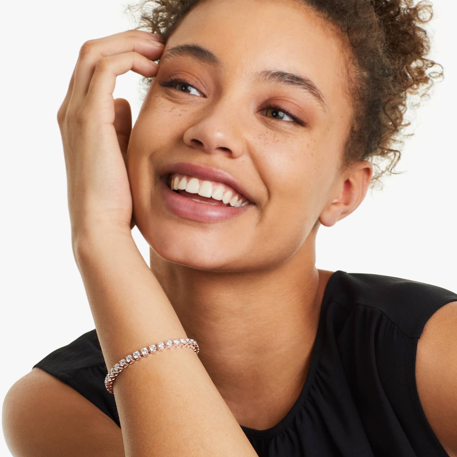 Round Lab grown Diamond Four Prong Tennis Bracelet, EF Color, VS Clarity, IGI Certified