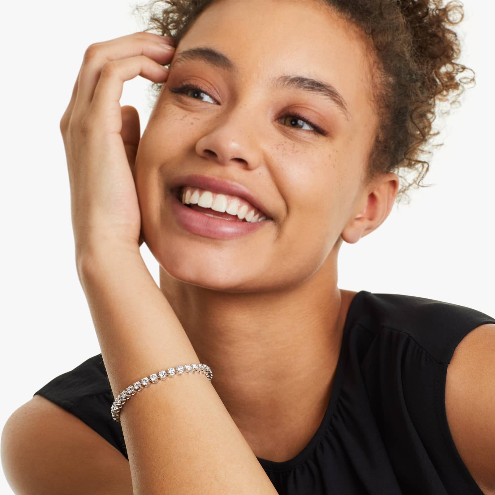 Round Lab grown Diamond Four Prong Tennis Bracelet, EF Color, VS Clarity, IGI Certified