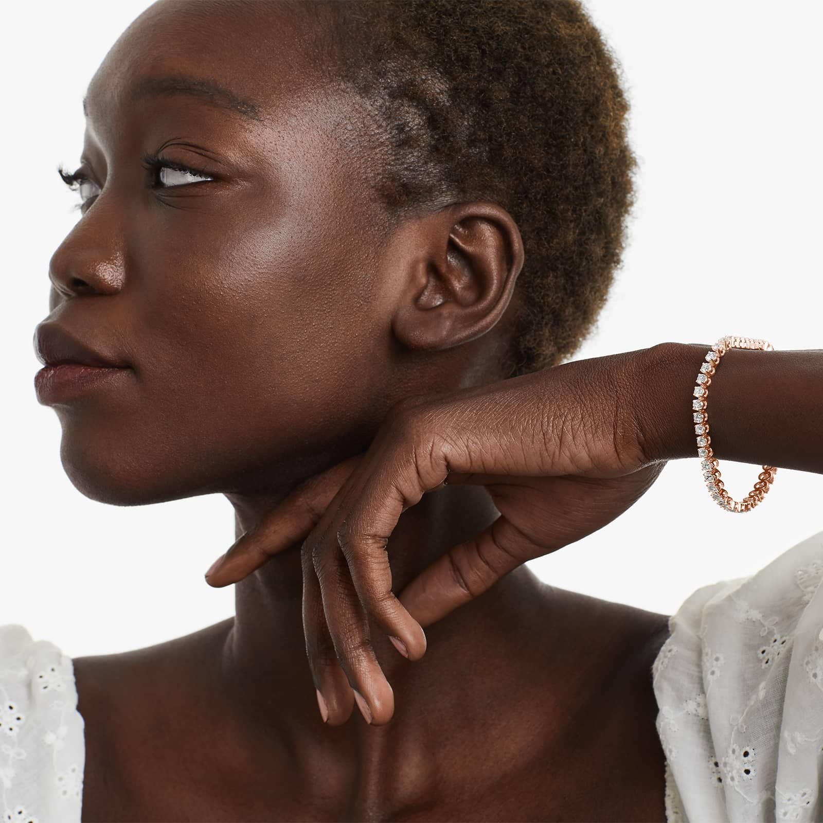 Round Lab grown Diamond Four Prong Tennis Bracelet, EF Color, VS Clarity, IGI Certified