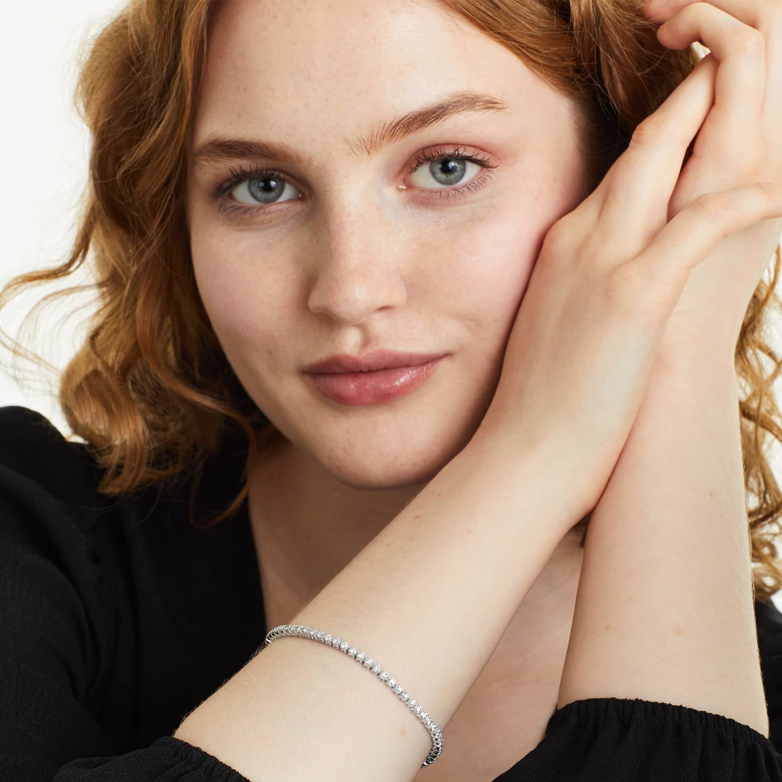 Round Lab grown Diamond Four Prong Tennis Bracelet, EF Color, VS Clarity, IGI Certified