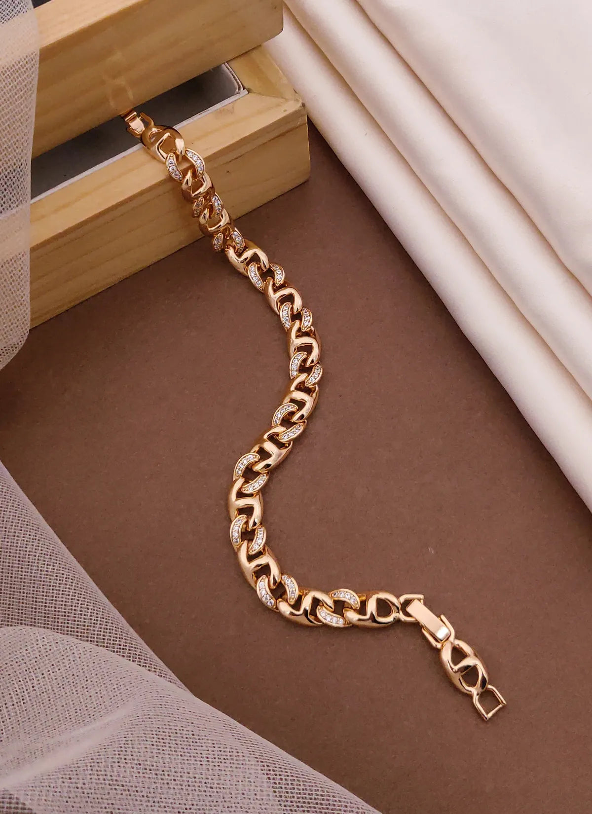 Rose Gold & Silver Polish Designer Xuping Bracelet