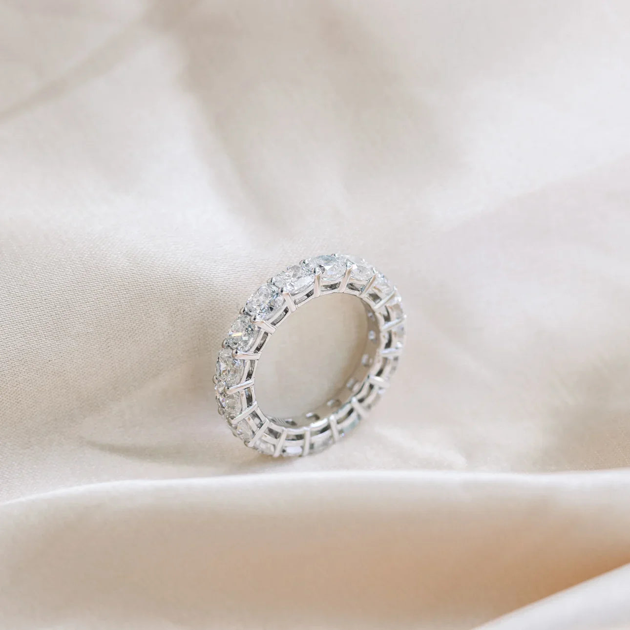 Cushion Lab Grown Diamond Eternity  Band, EF Color, VS Clarity, IGI Certified