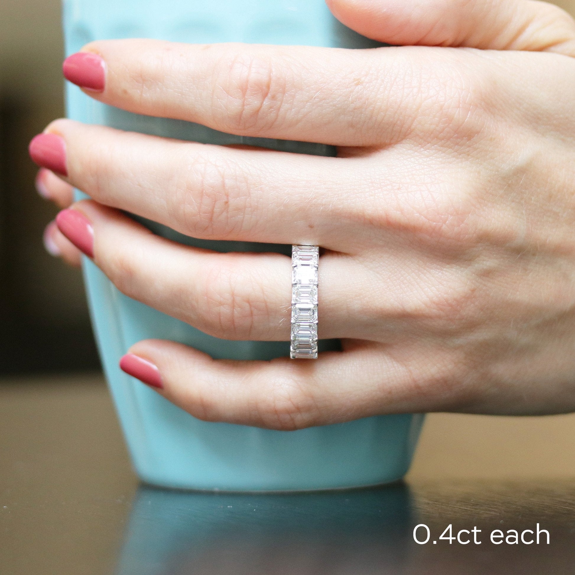 Emerald Lab Grown Diamond Eternity Band | EF Color, VS Clarity | IGI Certified | 5–6tcw | 14k/18k Gold | Ethical Wedding Band