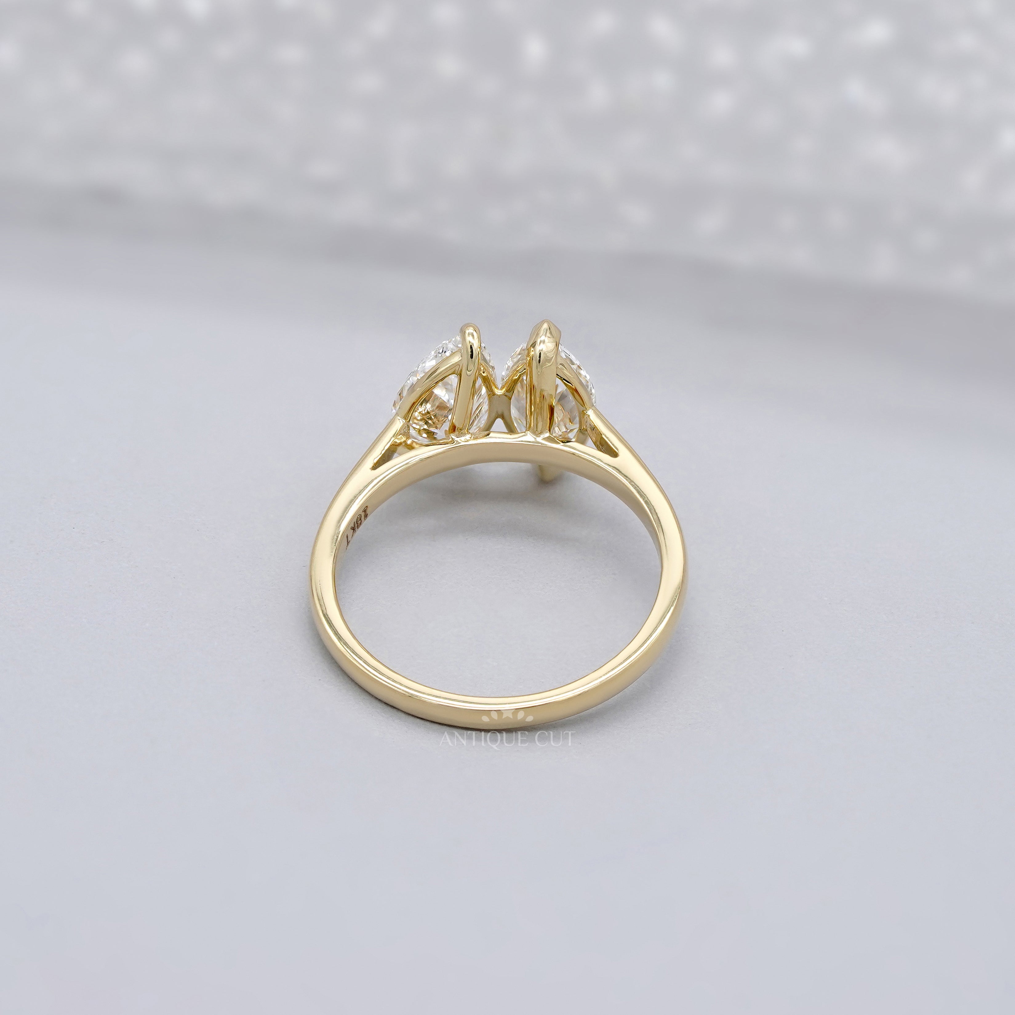 2.00tcw Toi Et Moi Engagement Ring | Pear & Marquise Lab Grown Diamond Ring | Two Stone Bypass Ring |  | IGI Certified