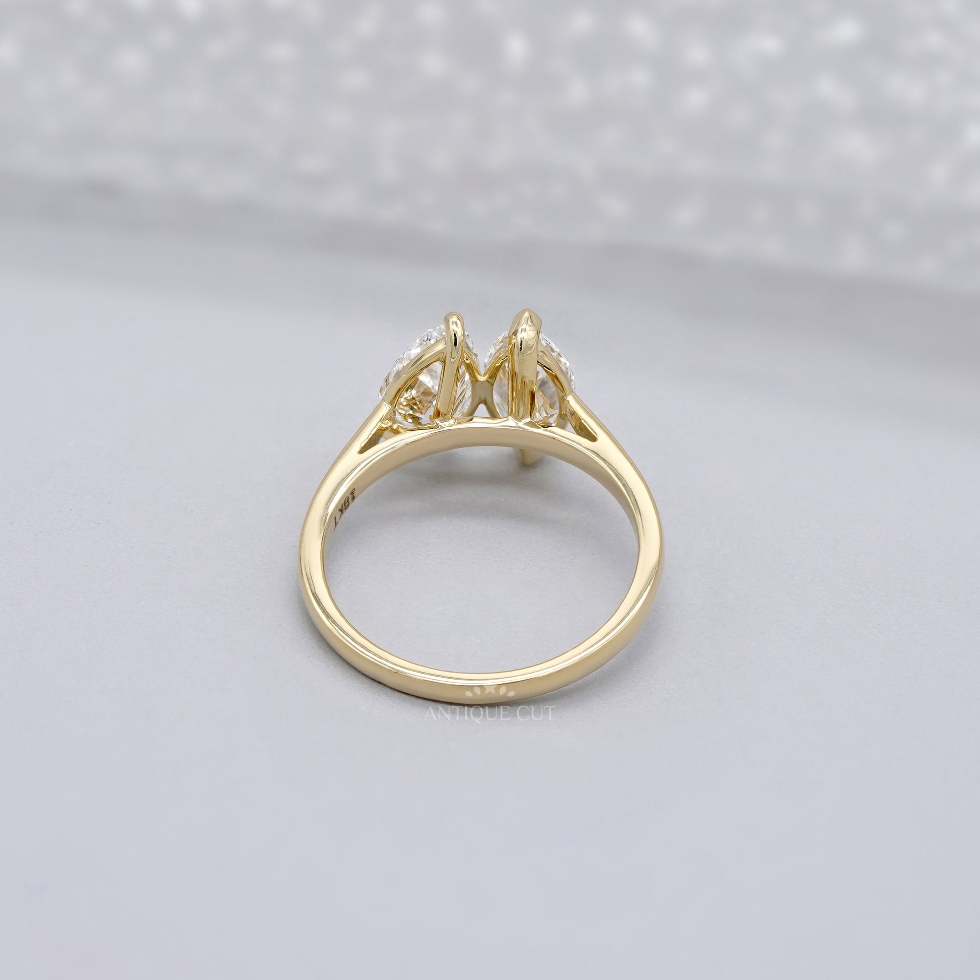 2.00tcw Toi Et Moi Engagement Ring | Pear & Marquise Lab Grown Diamond Ring | Two Stone Bypass Ring |  | IGI Certified