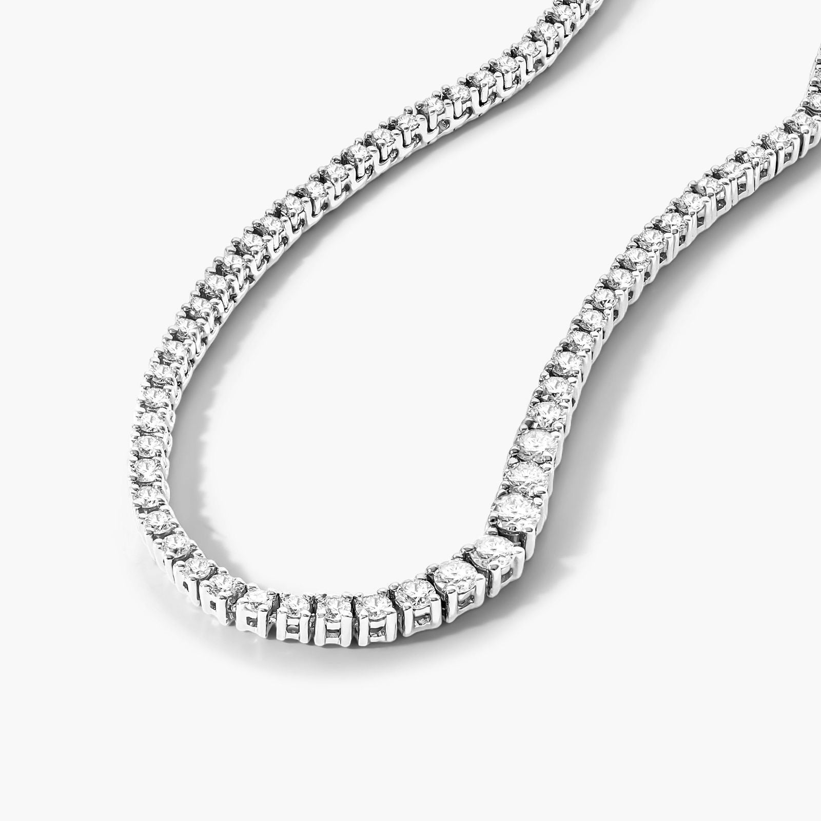 14K Yellow Gold Riviera Diamond Necklace