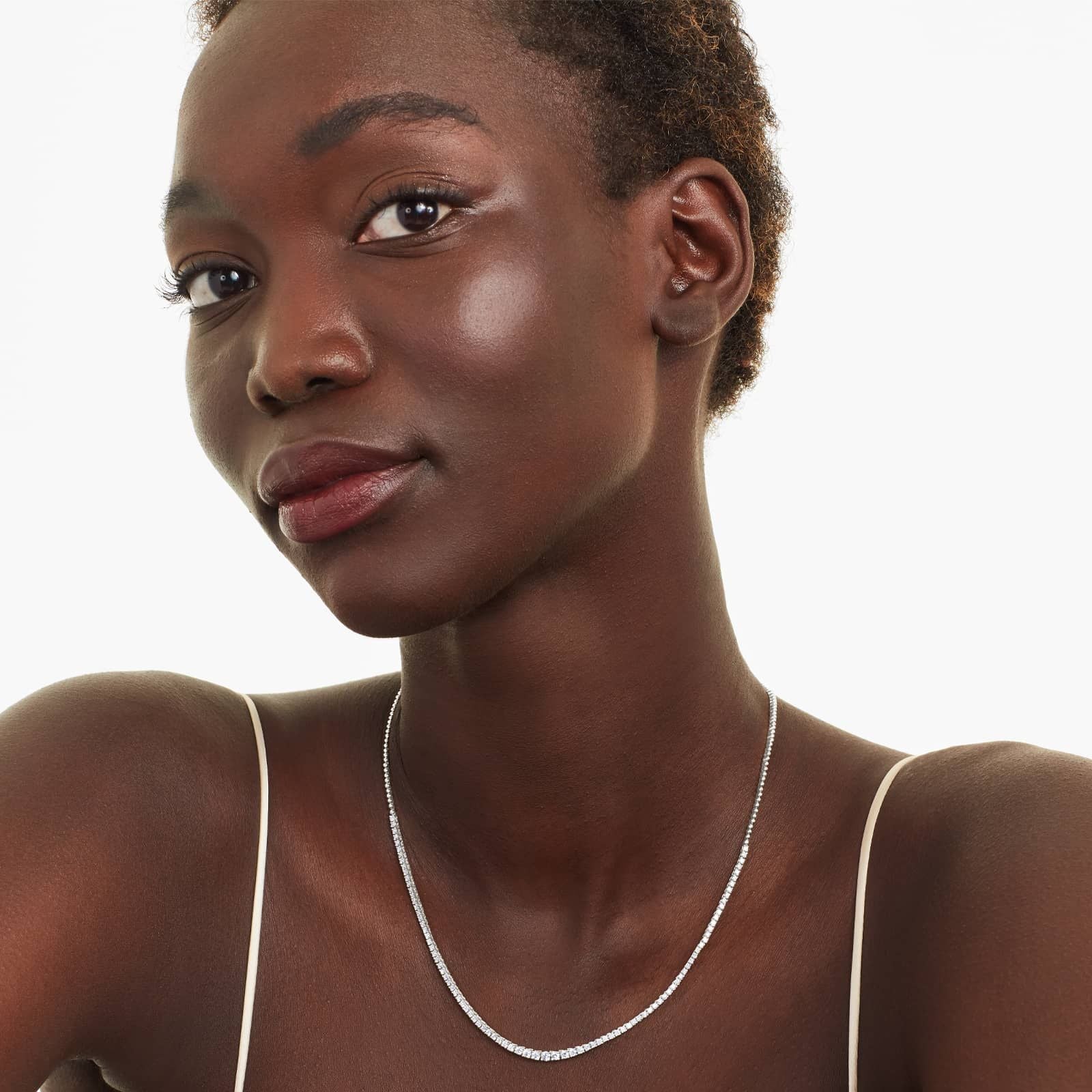 14K Yellow Gold Riviera Diamond Necklace