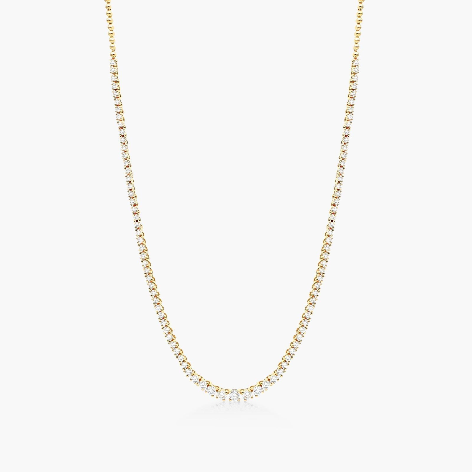 14K Yellow Gold Riviera Diamond Necklace
