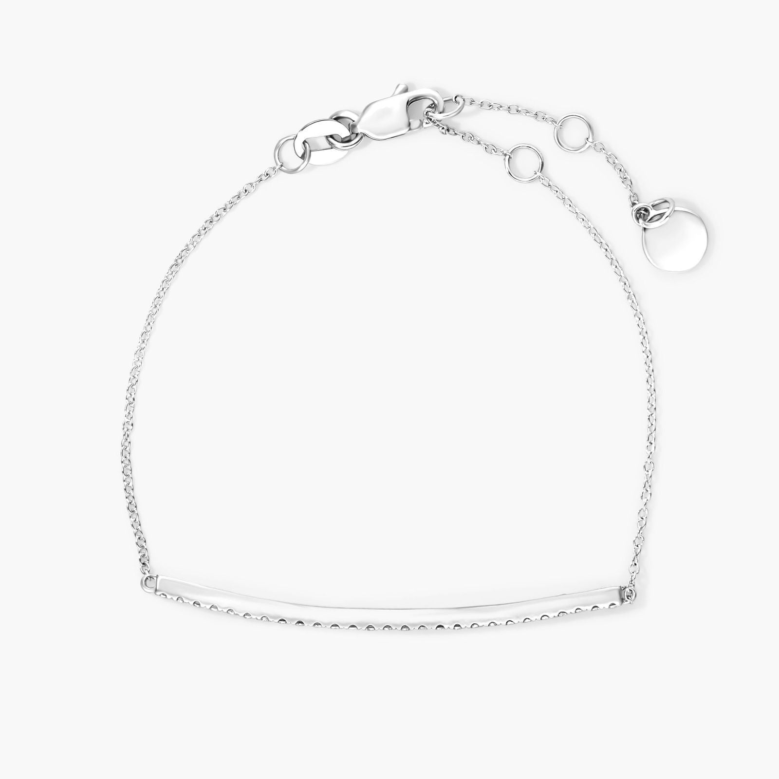 Round Lab Grown Diamond Elegant Bar Bracelet, EF Color, VS Clarity, IGI Certified