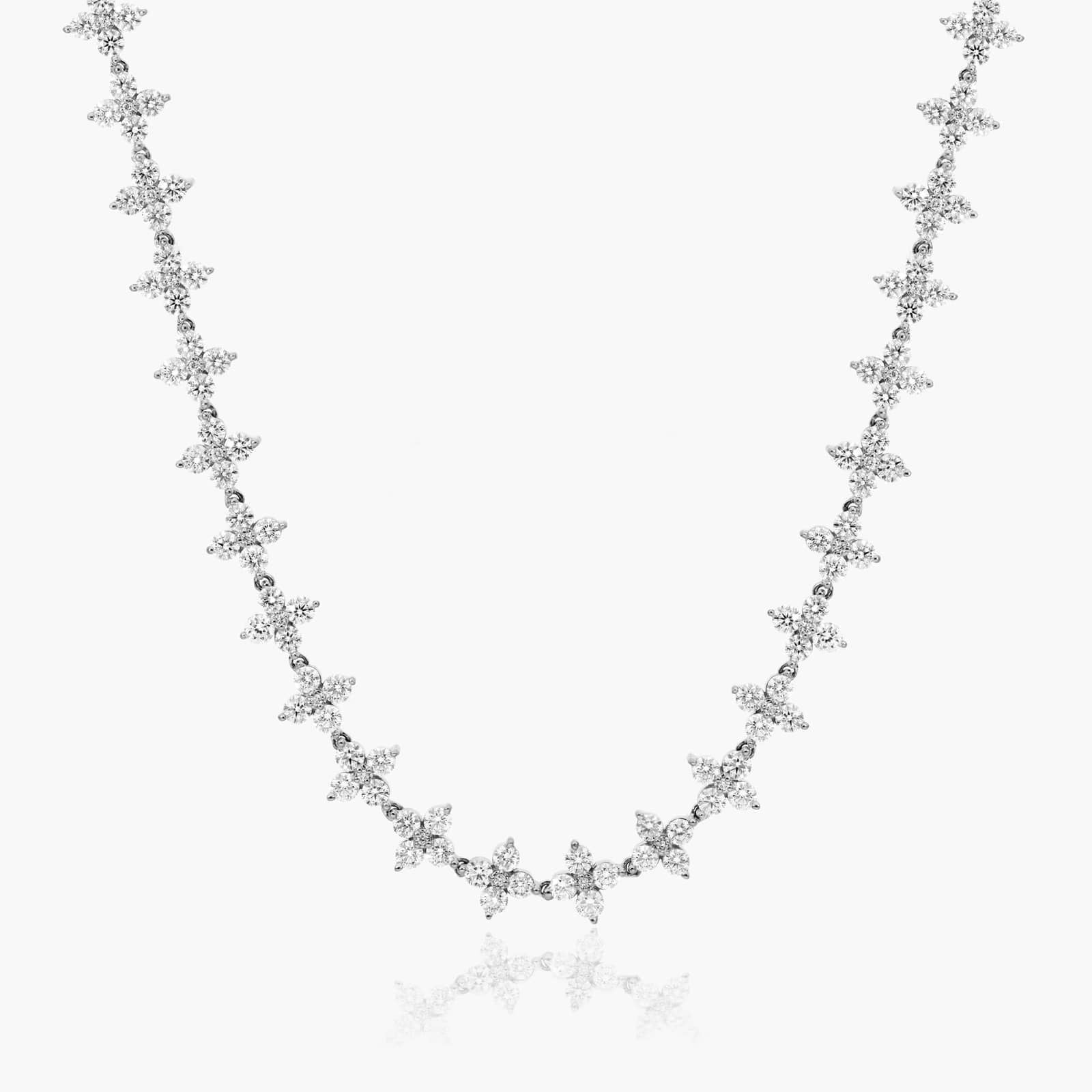 Round Lab Grown Diamond Tennis Necklace, EF Color, VS Clarity, IGI Certificate