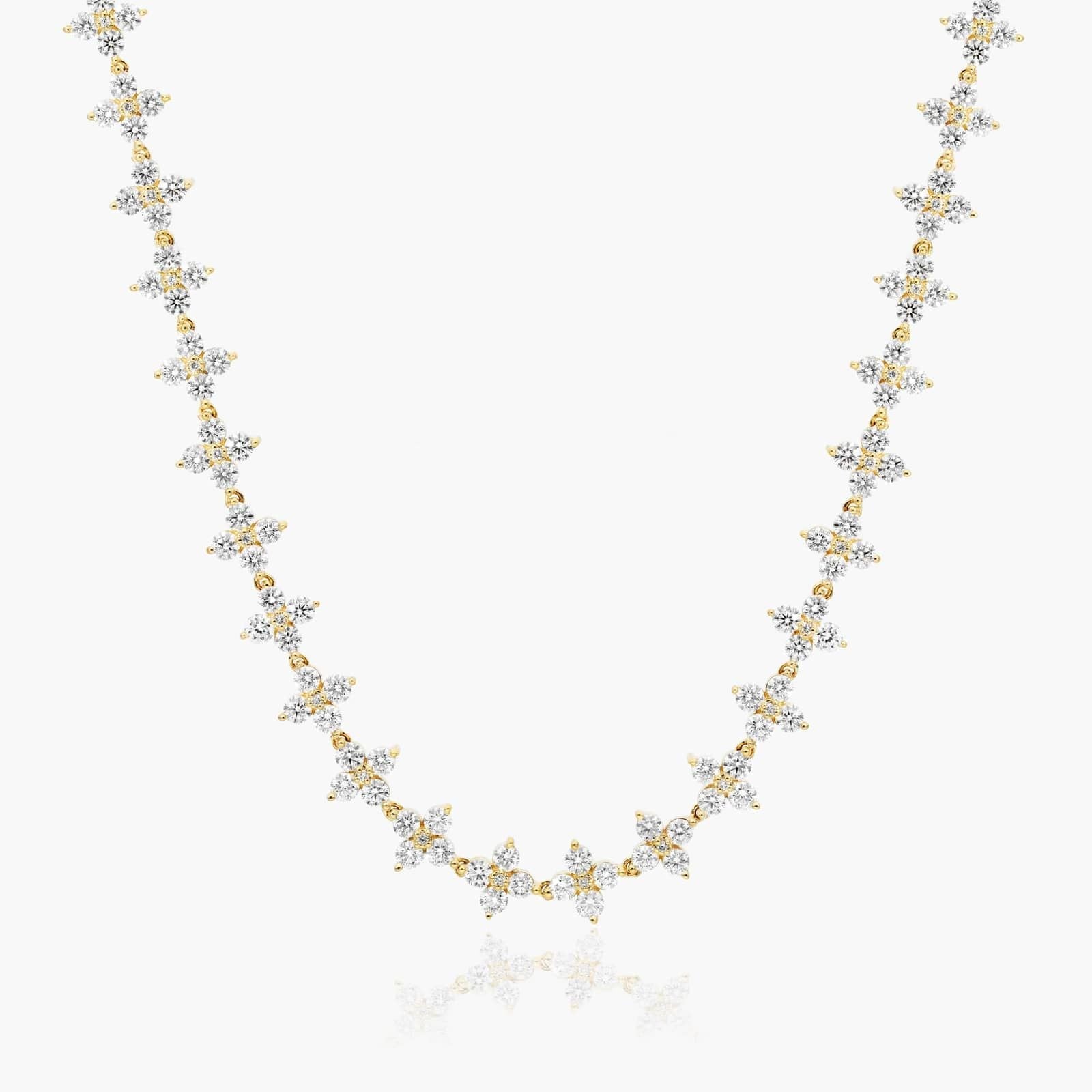 Round Lab Grown Diamond Tennis Necklace, EF Color, VS Clarity, IGI Certificate