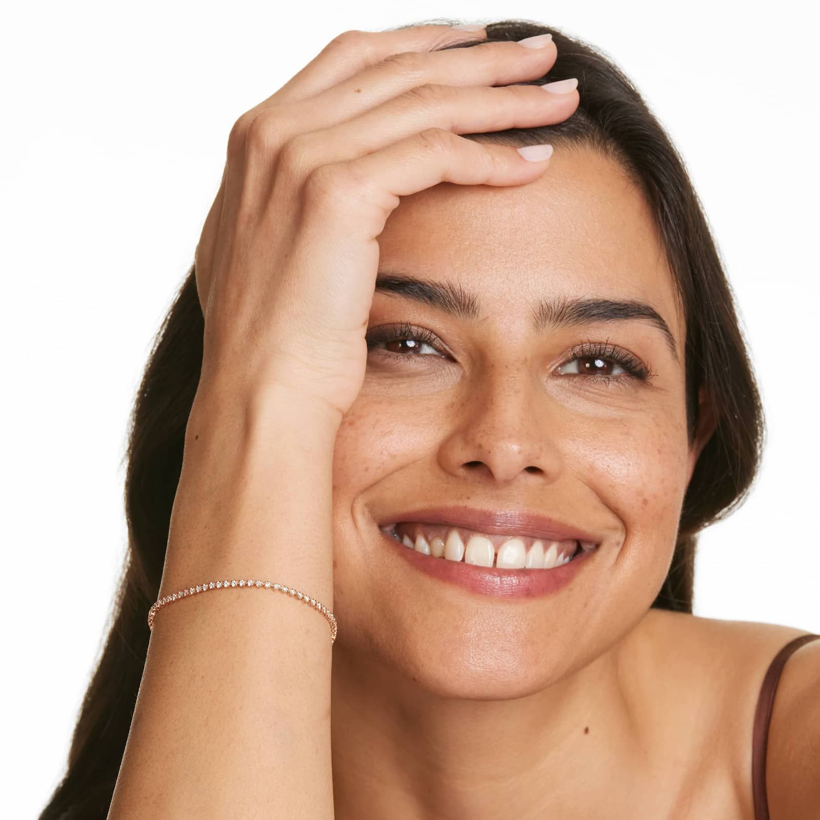 Round Lab Grown Diamond Petite Diamond Tennis Bracelet, EF Color, VS Clarity