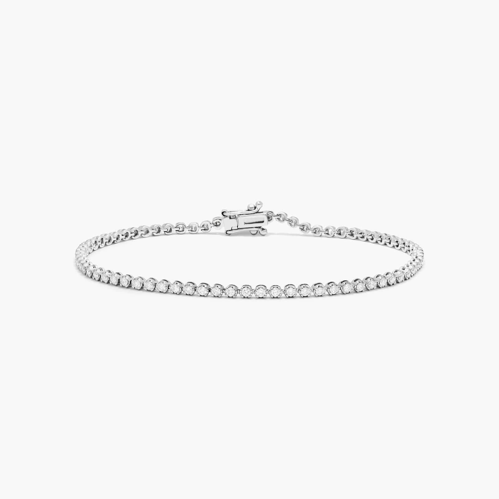 Round Lab Grown Diamond Petite Diamond Tennis Bracelet, EF Color, VS Clarity