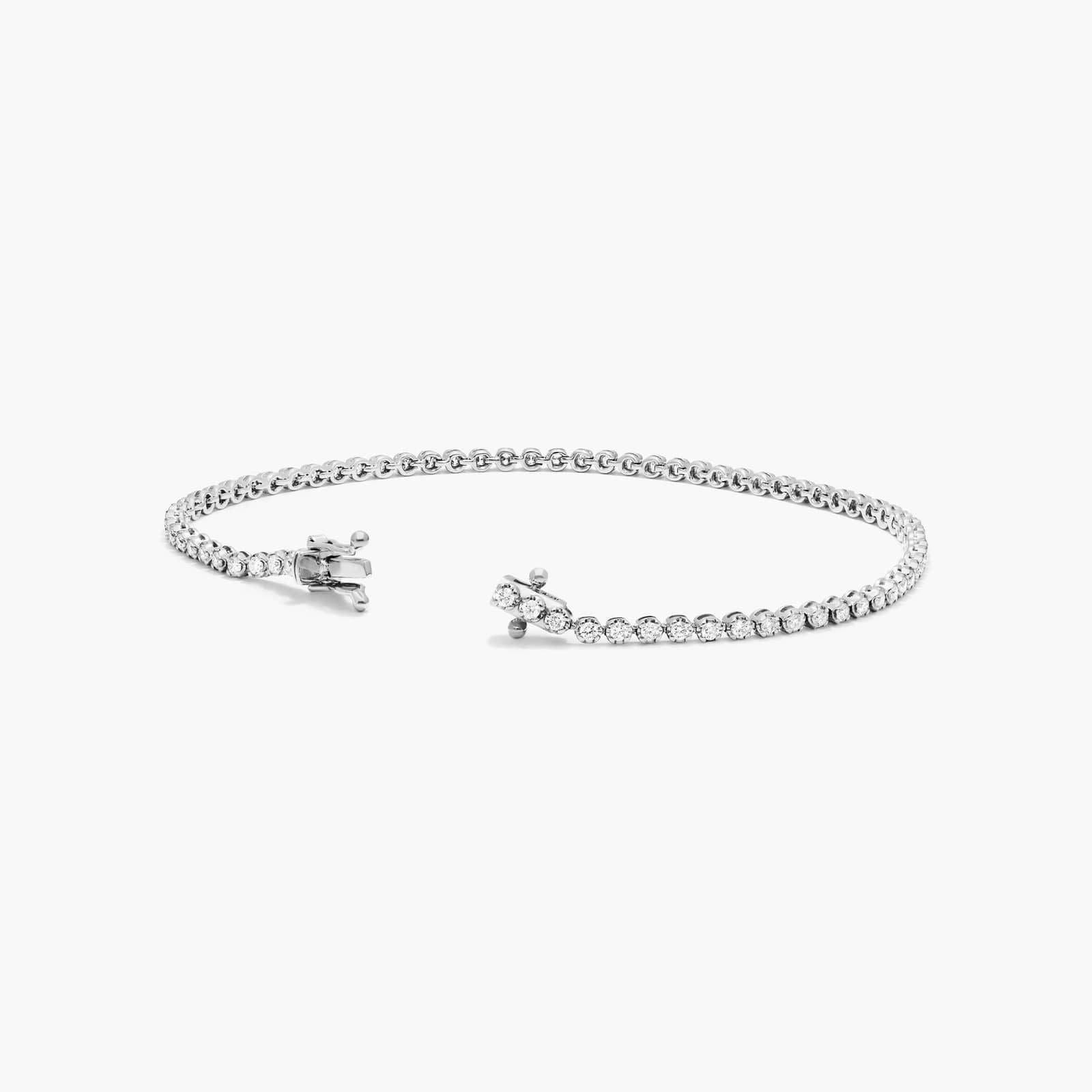 Round Lab Grown Diamond Petite Diamond Tennis Bracelet, EF Color, VS Clarity