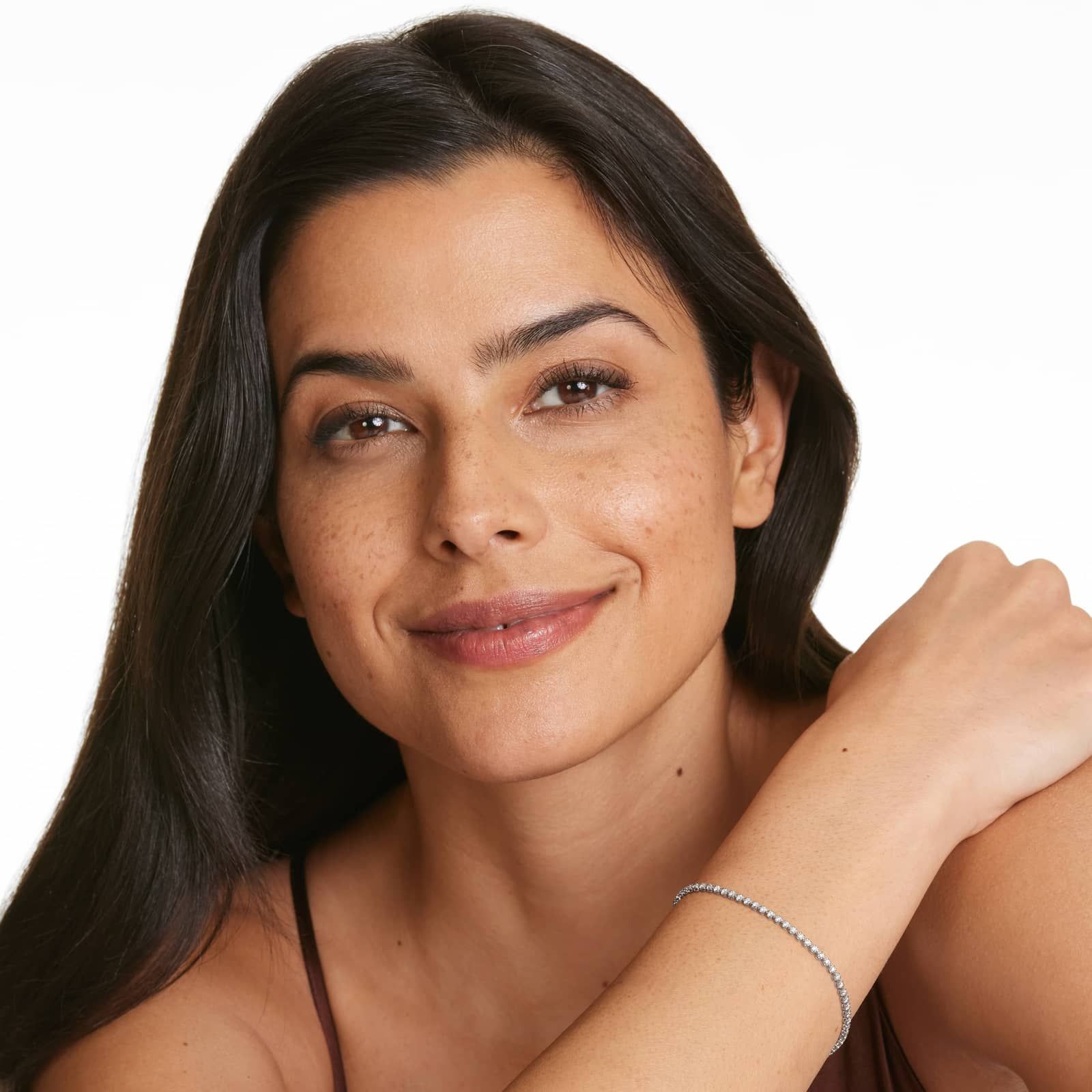 Round Lab Grown Diamond Petite Diamond Tennis Bracelet, EF Color, VS Clarity