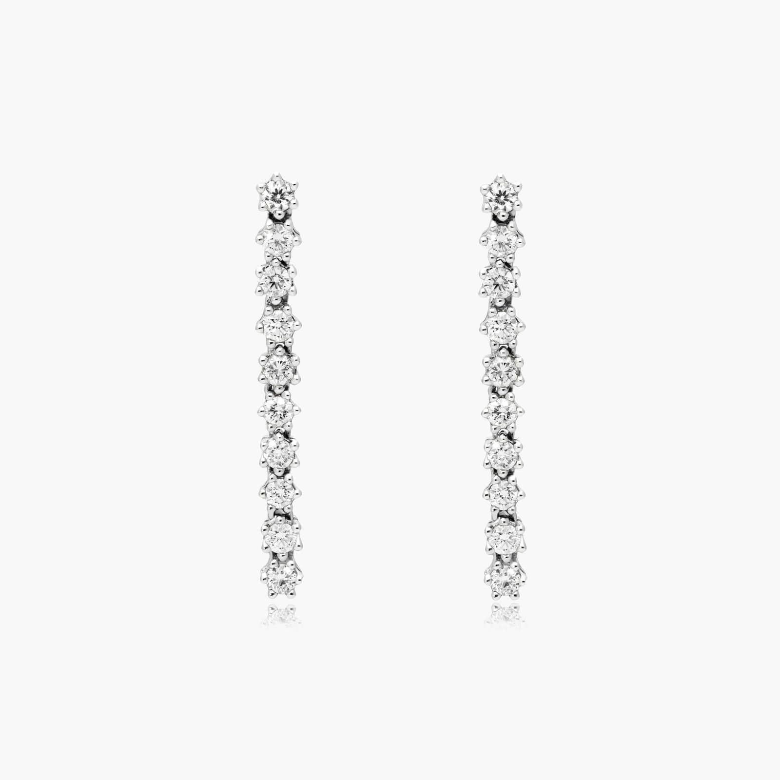 White :: 0.75 carat lab grown diamond drop earrings elegant dangling design white gold fine jewelry for women