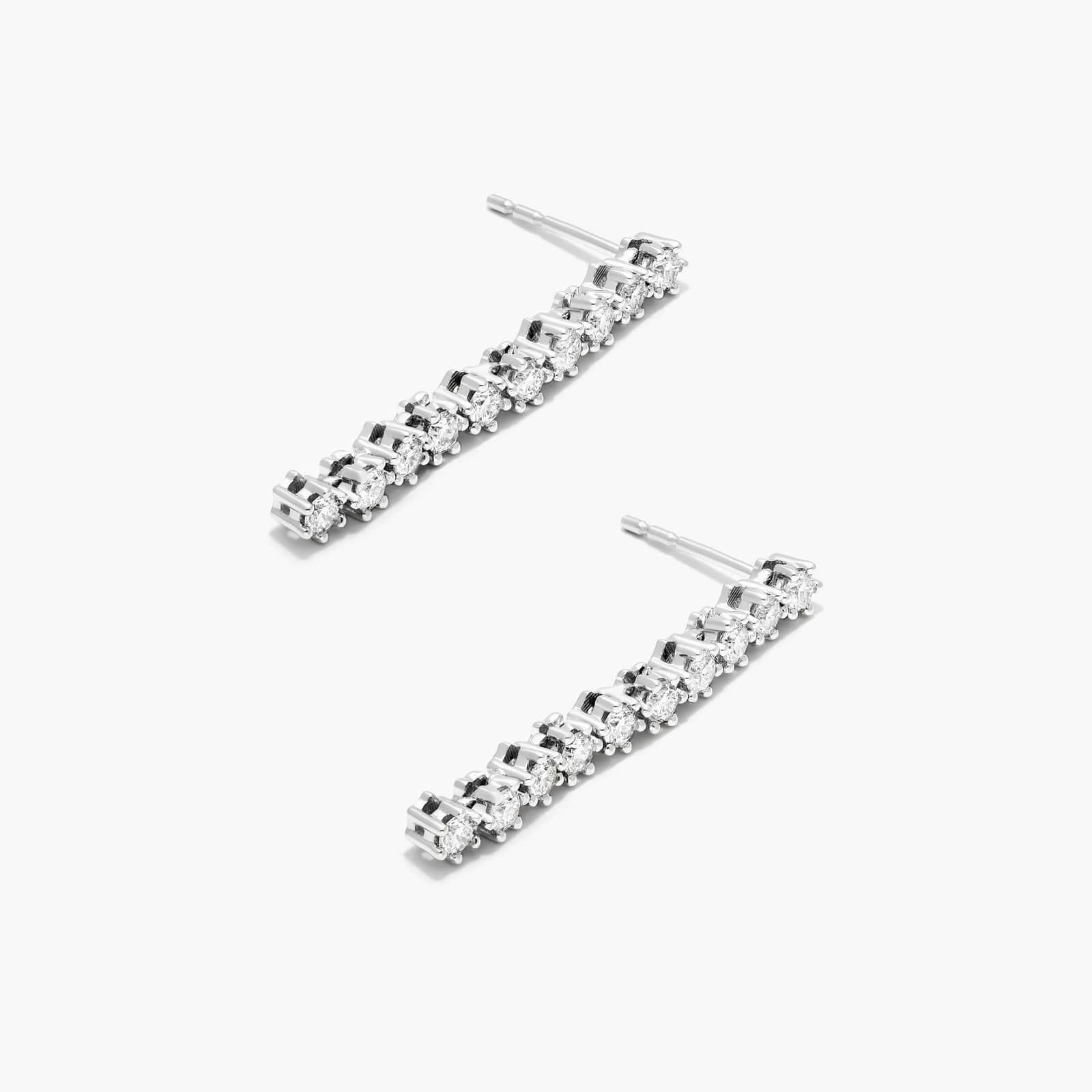 White :: refined lab grown diamond dangling earrings 0.75 carat white gold lightweight luxury jewelry