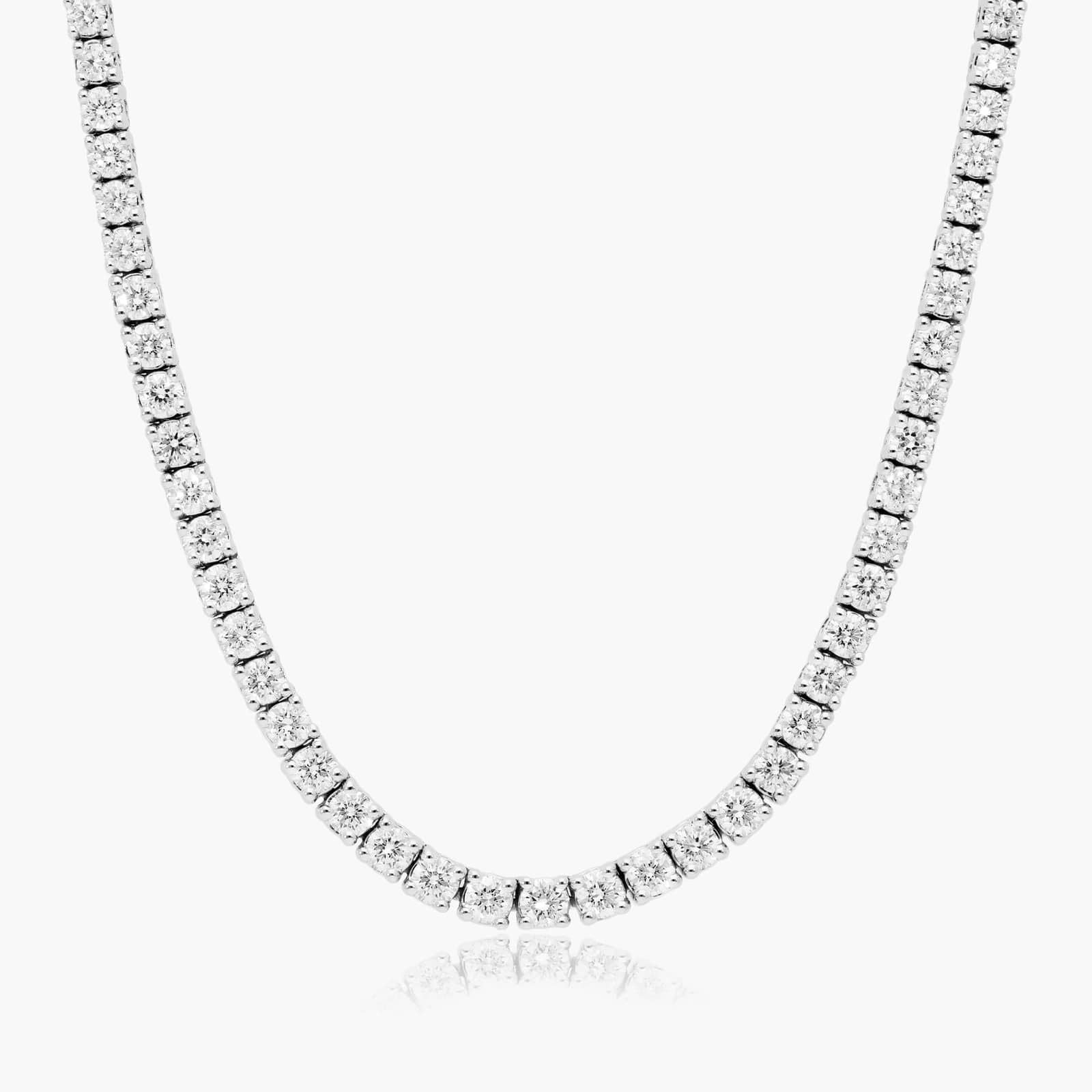 Round Lab Grown Diamond Half Tennis Necklace, EF Color, VS Clarity, IGI Certified