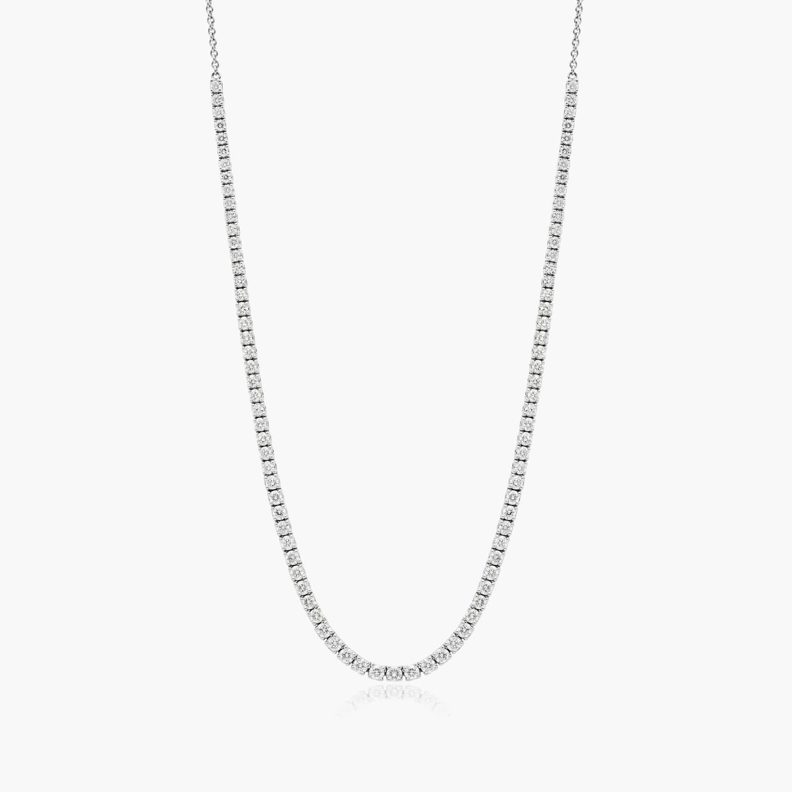 Round Lab Grown Diamond Half Tennis Necklace, EF Color, VS Clarity, IGI Certified