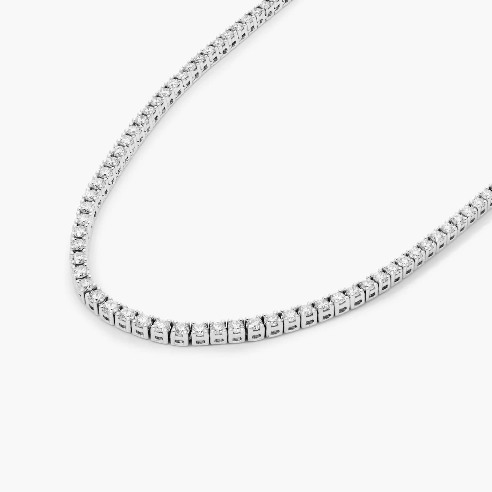 Round Lab Grown Diamond Half Tennis Necklace, EF Color, VS Clarity, IGI Certified