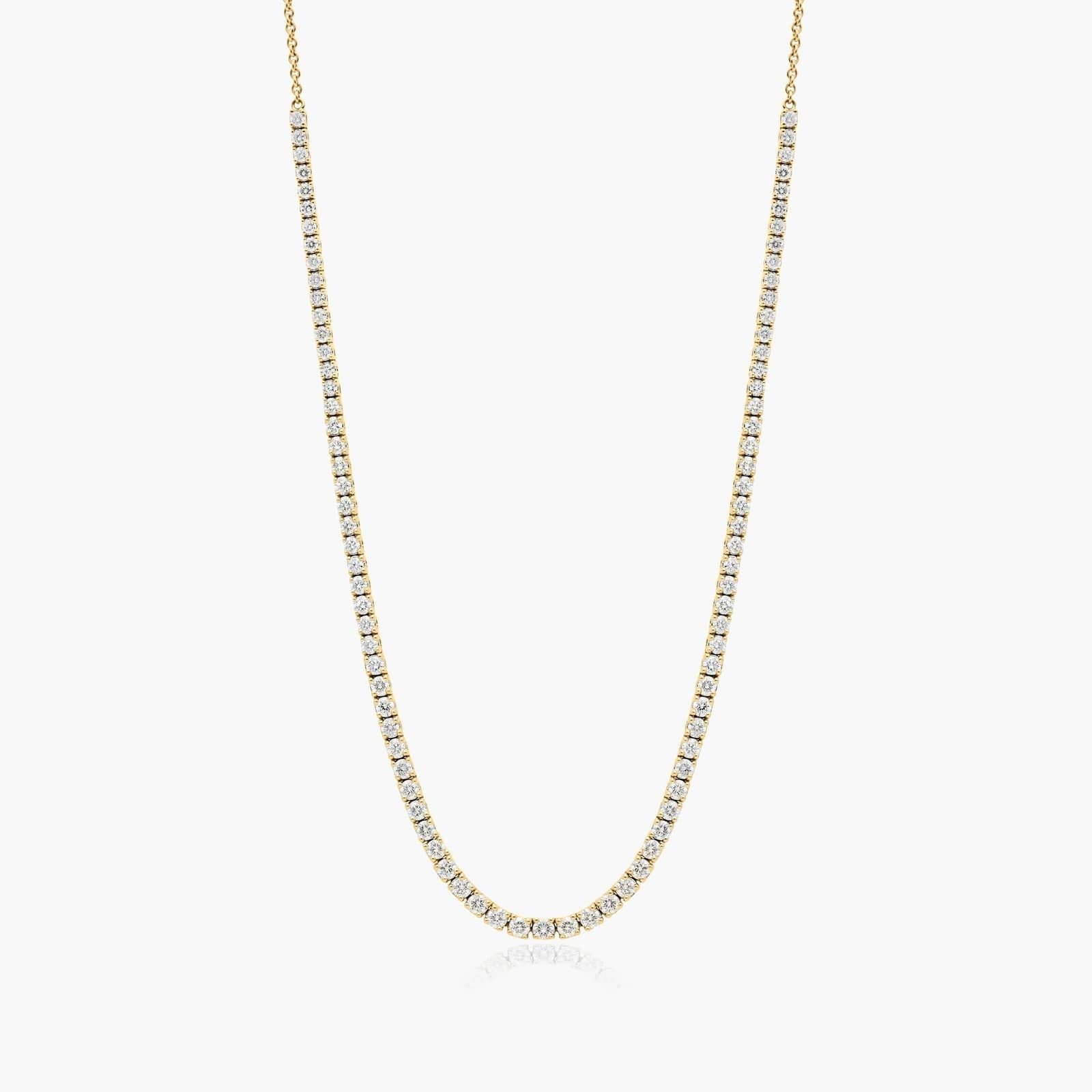 Round Lab Grown Diamond Half Tennis Necklace, EF Color, VS Clarity, IGI Certified