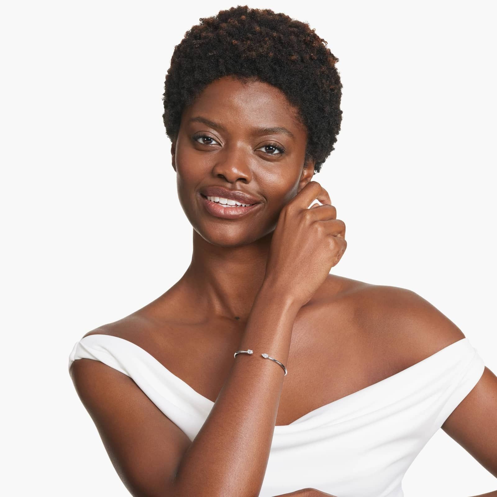 Pear And Emerald Lab Grown Diamond Cuff Bracelet, EF Color , VS Clarity, IGI Certificate