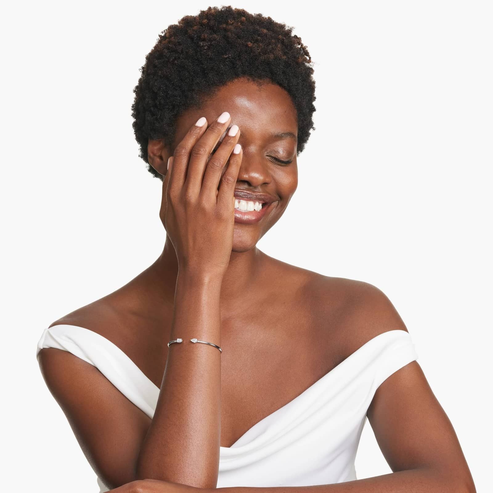 Pear And Emerald Lab Grown Diamond Cuff Bracelet, EF Color , VS Clarity, IGI Certificate