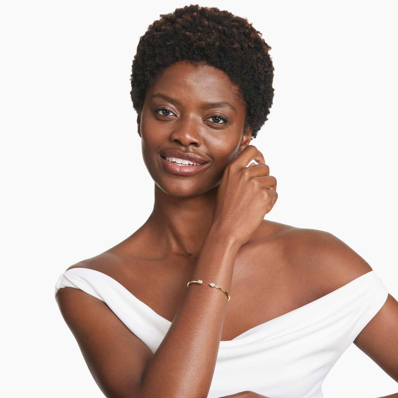 Pear And Emerald Lab Grown Diamond Cuff Bracelet, EF Color , VS Clarity, IGI Certificate