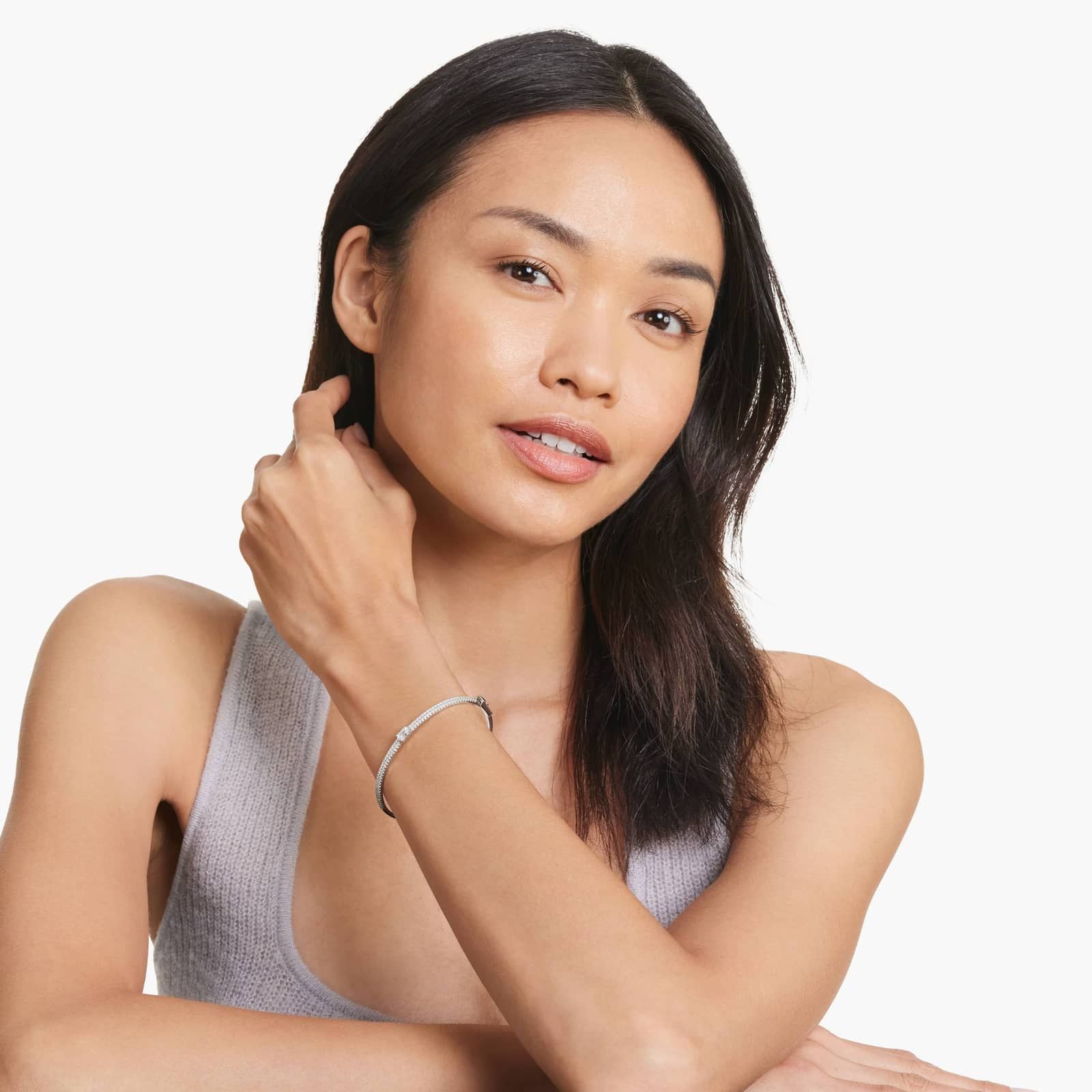 Emerald Lab Grown Diamond Double Row Bangle, EF Color, VS Clarity, IGI Certificate