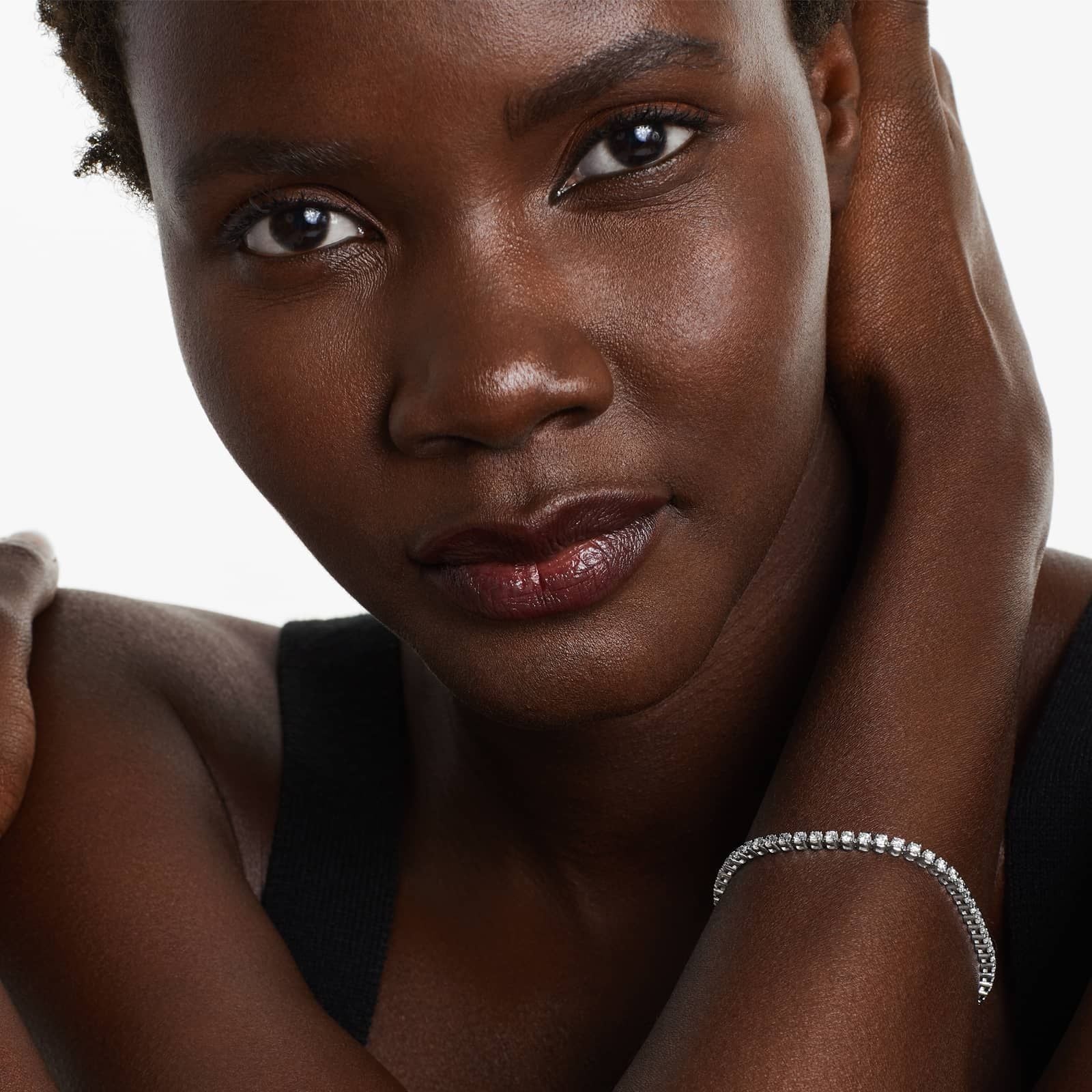 Round Lab Grown Diamond Four Prong Tennis Bracelet, EF Color, VS Clarity, IGI Certificate