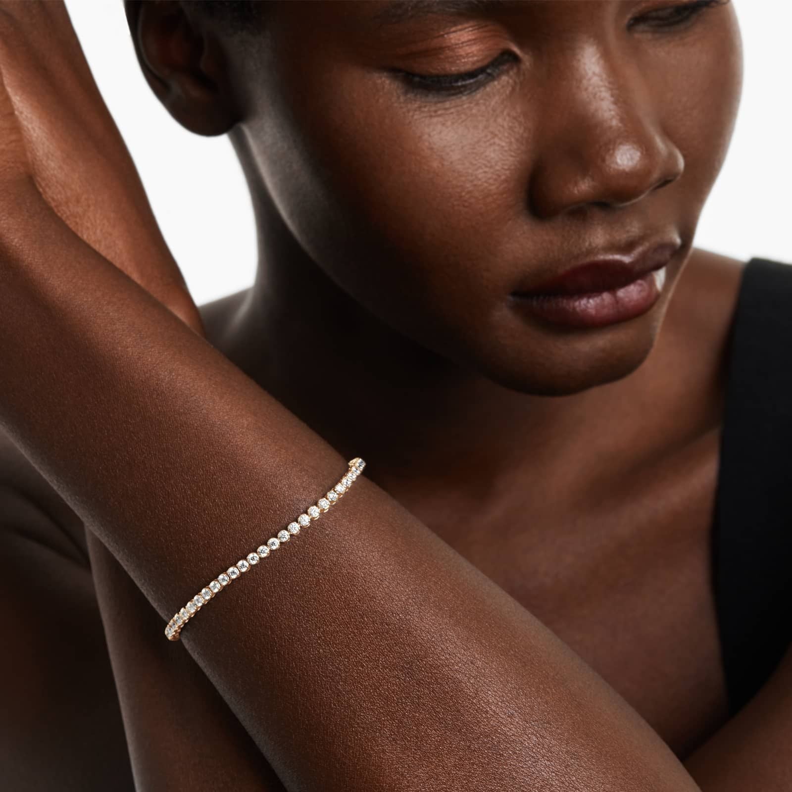 Round Lab Grown Diamond Four Prong Tennis Bracelet, EF Color, VS Clarity, IGI Certificate