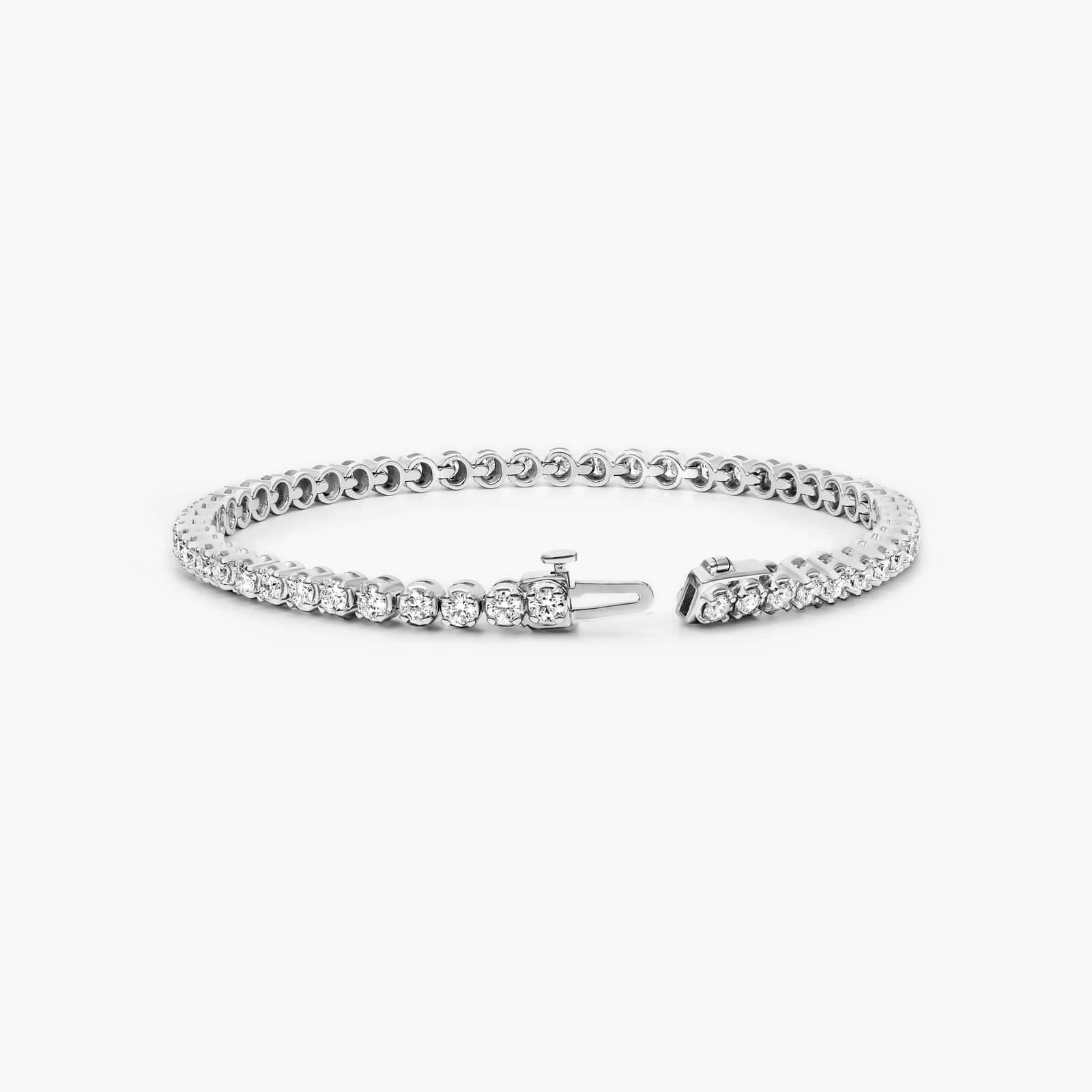Round Lab Grown Diamond Four Prong Tennis Bracelet, EF Color, VS Clarity, IGI Certificate
