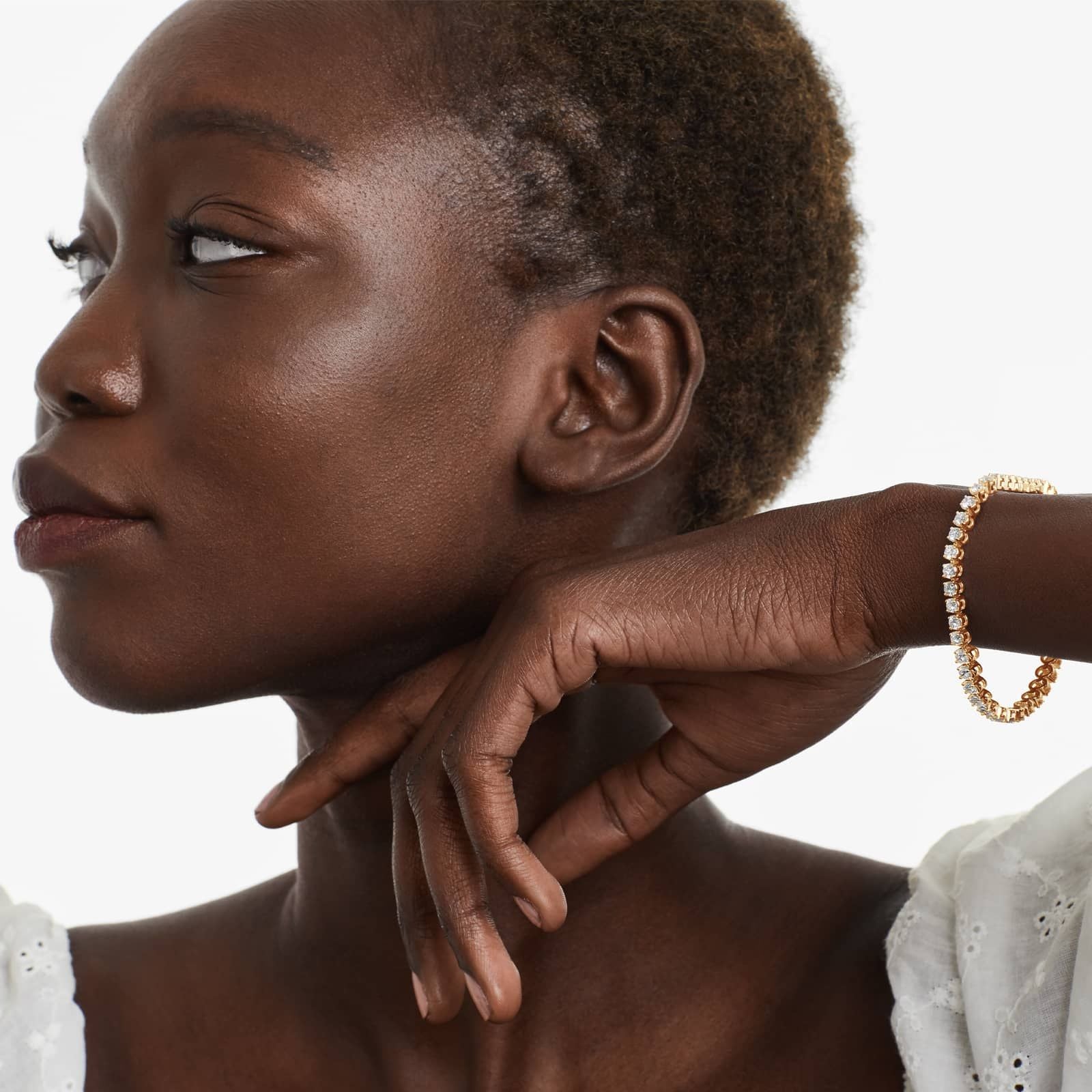 Round Lab Grown Diamond Four Prong Tennis Bracelet, EF Color, VS Clarity, IGI Certificate