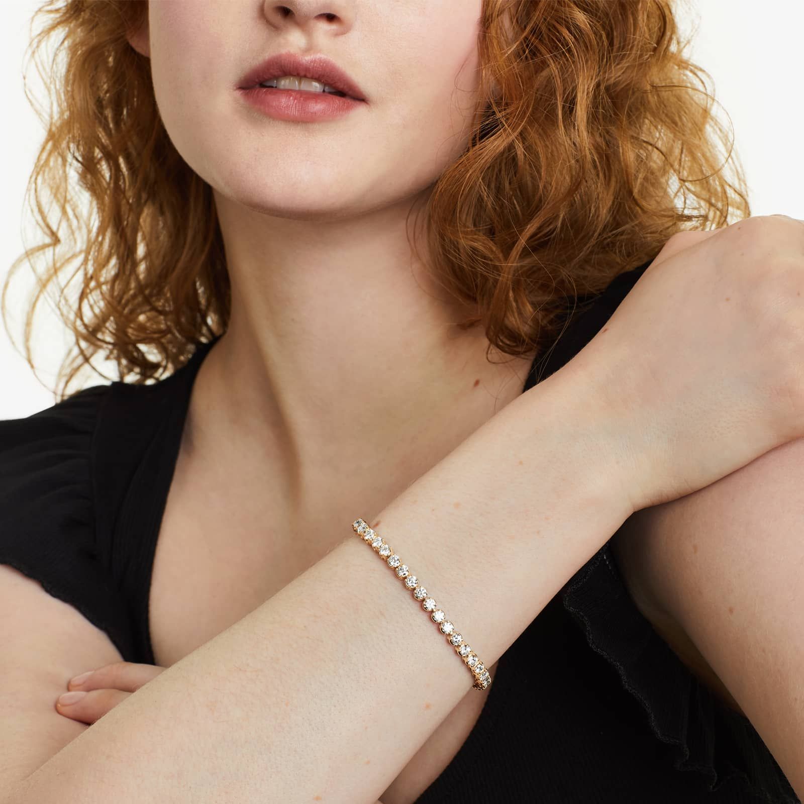 Round Lab Grown Diamond Four Prong Tennis Bracelet, EF Color, VS Clarity, IGI Certificate