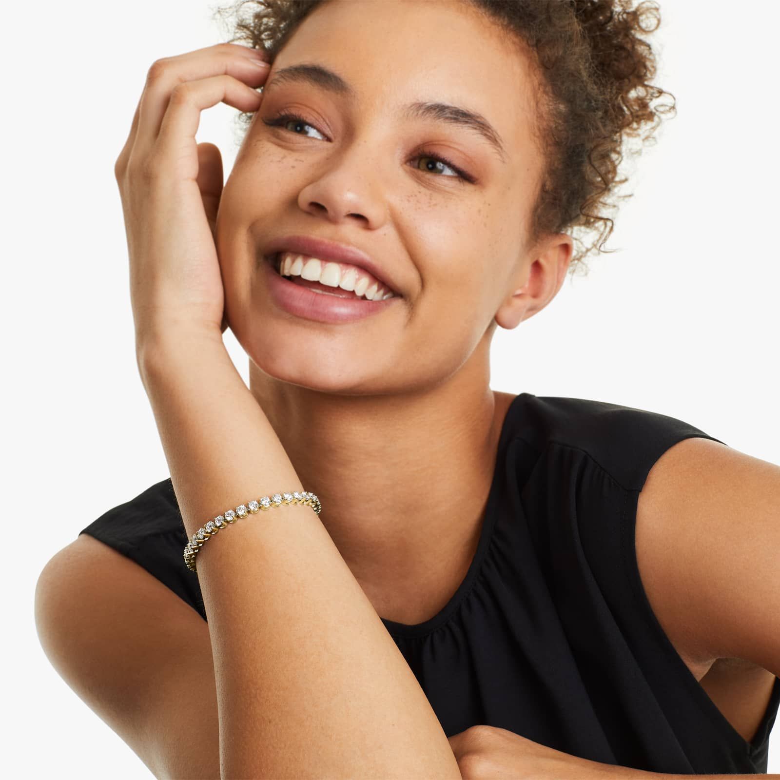 Round Lab Grown Diamond Four Prong Tennis Bracelet, EF Color, VS Clarity, IGI Certificate