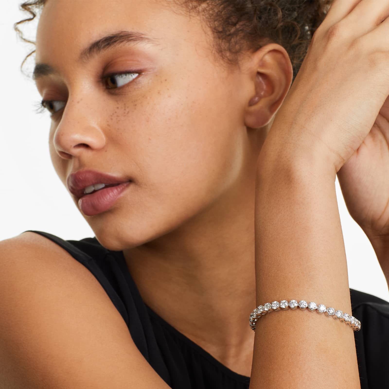 Round Lab Grown Diamond Four Prong Tennis Bracelet, EF Color, VS Clarity, IGI Certificate