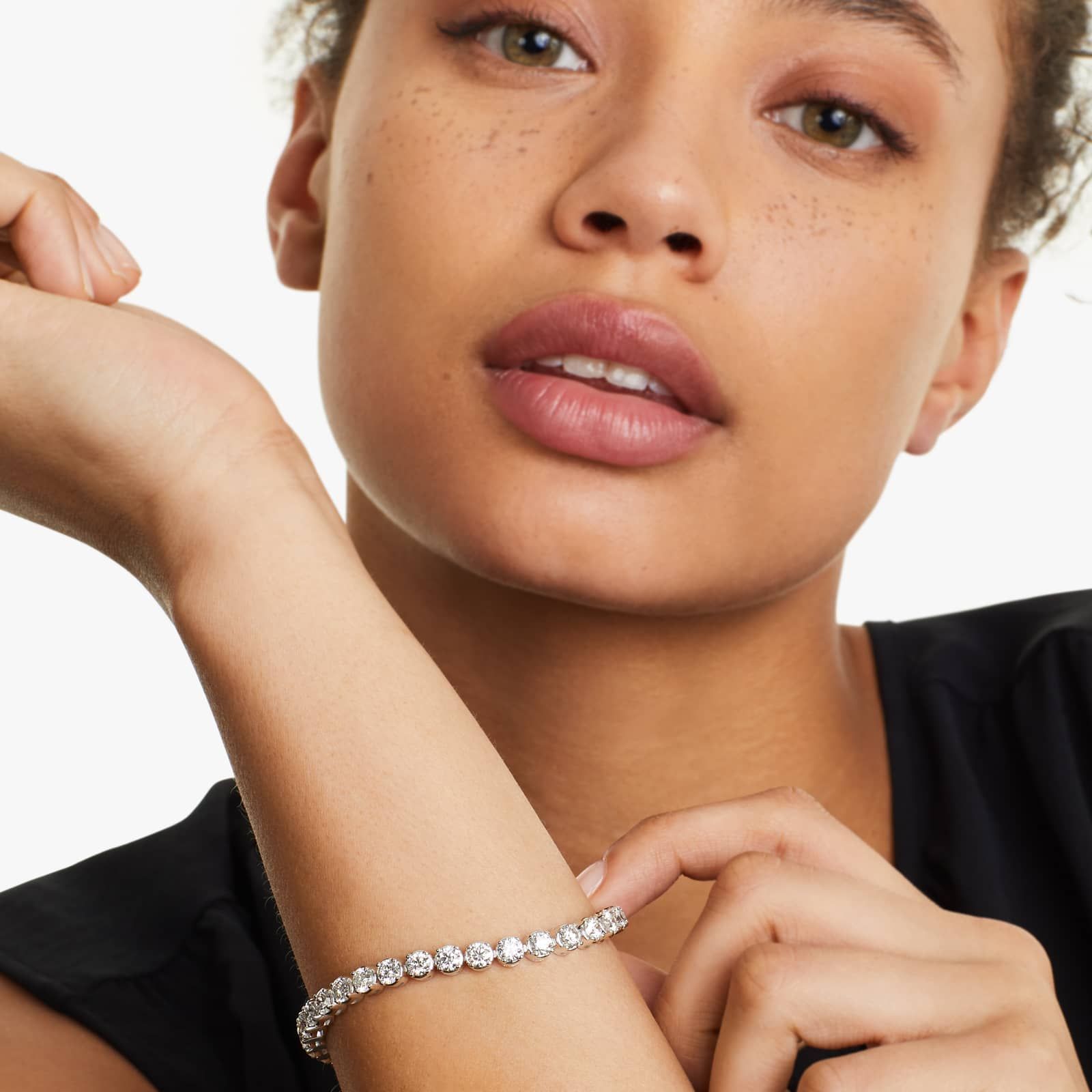 Round Lab Grown Diamond Four Prong Tennis Bracelet, EF Color, VS Clarity, IGI Certificate