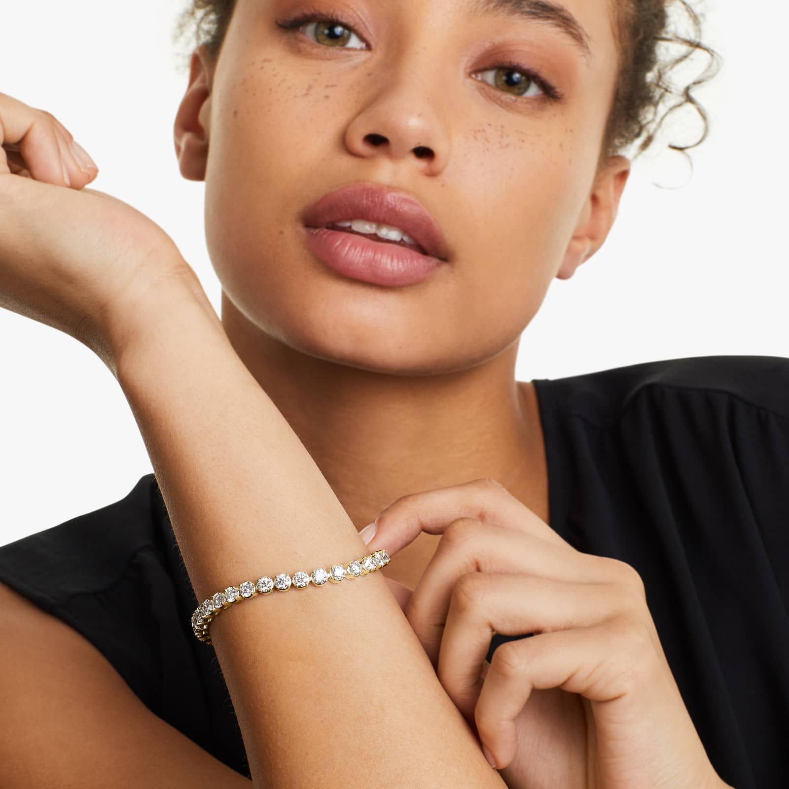 Round Lab Grown Diamond Four Prong Tennis Bracelet, EF Color, VS Clarity, IGI Certificate