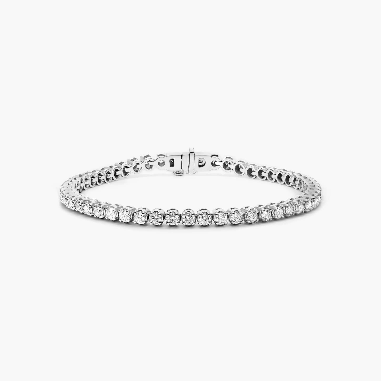 Round Lab grown Diamond Four Prong Tennis Bracelet, EF Color, VS Clarity, IGI Certified