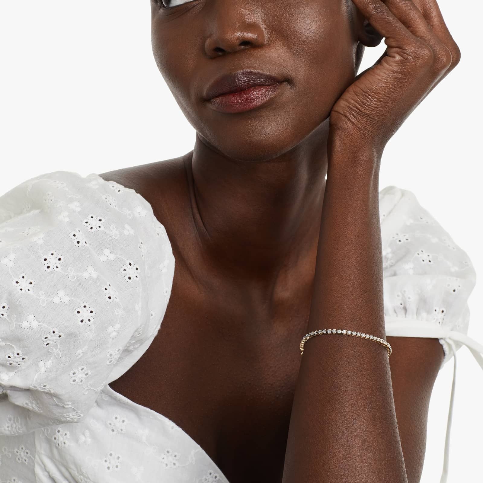 Round Lab grown Diamond Three Prong Tennis Bracelet, EF Color, VS Clarity, IGI Certified