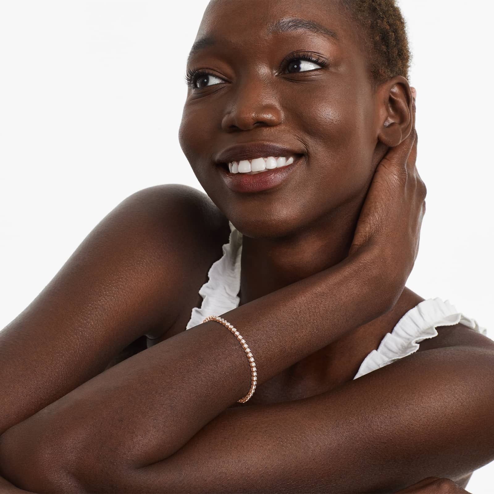 Round Lab grown Diamond Three Prong Tennis Bracelet, EF Color, VS Clarity, IGI Certified